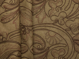 Poly Elastane Flower Embroidery - Brown