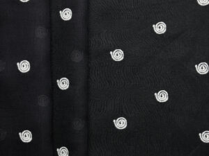 Lyocell Ramie Swirl Embroidery - Black/ White