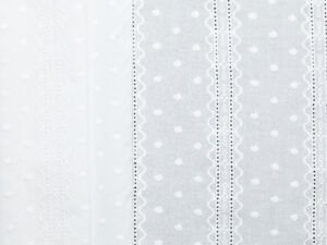 100% Cotton Dot Swirl Embroidery - White