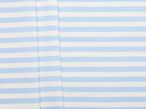 100% Cotton Heavy Stripe Jersey - Baby Blue/ Natural