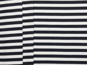 100% Cotton Heavy Stripe Jersey - Black/ Natural
