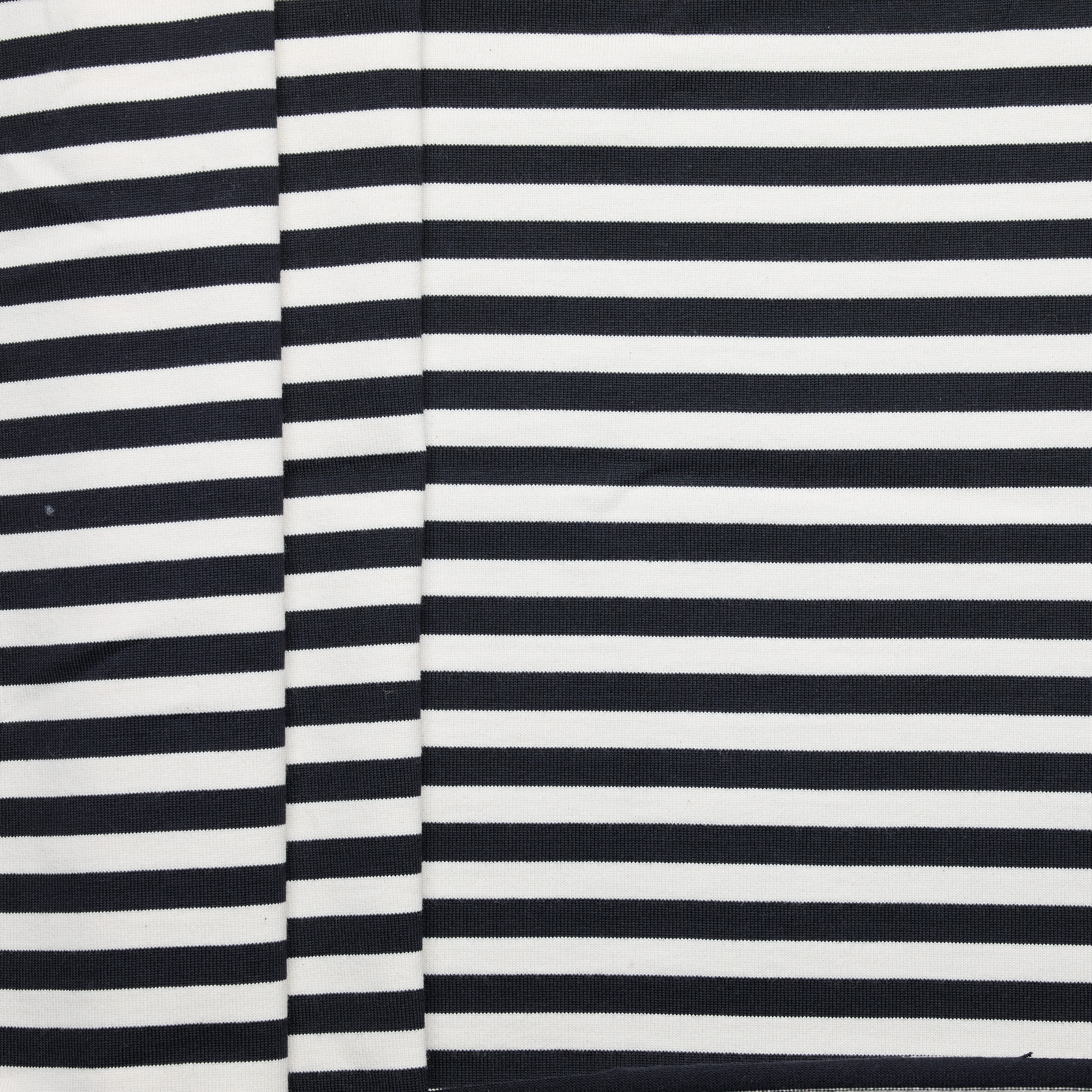 100% Cotton Heavy Stripe Jersey - Black/ Natural
