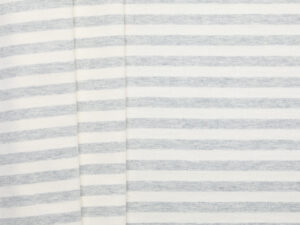 100% Cotton Heavy Stripe Jersey - Grey Marle/ Natural