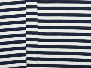 100% Cotton Heavy Stripe Jersey - Ink/ Natural