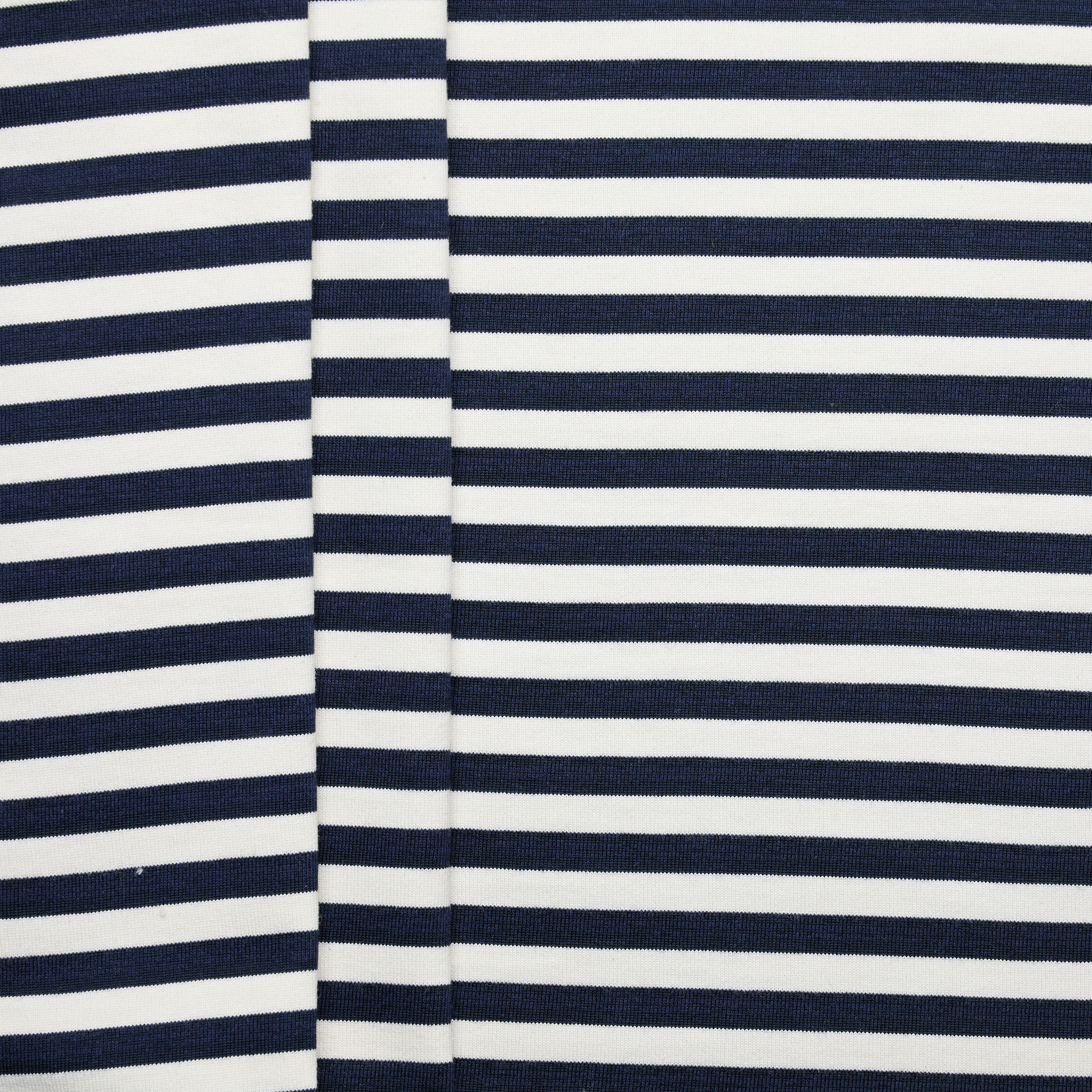 100% Cotton Heavy Stripe Jersey - Ink/ Natural