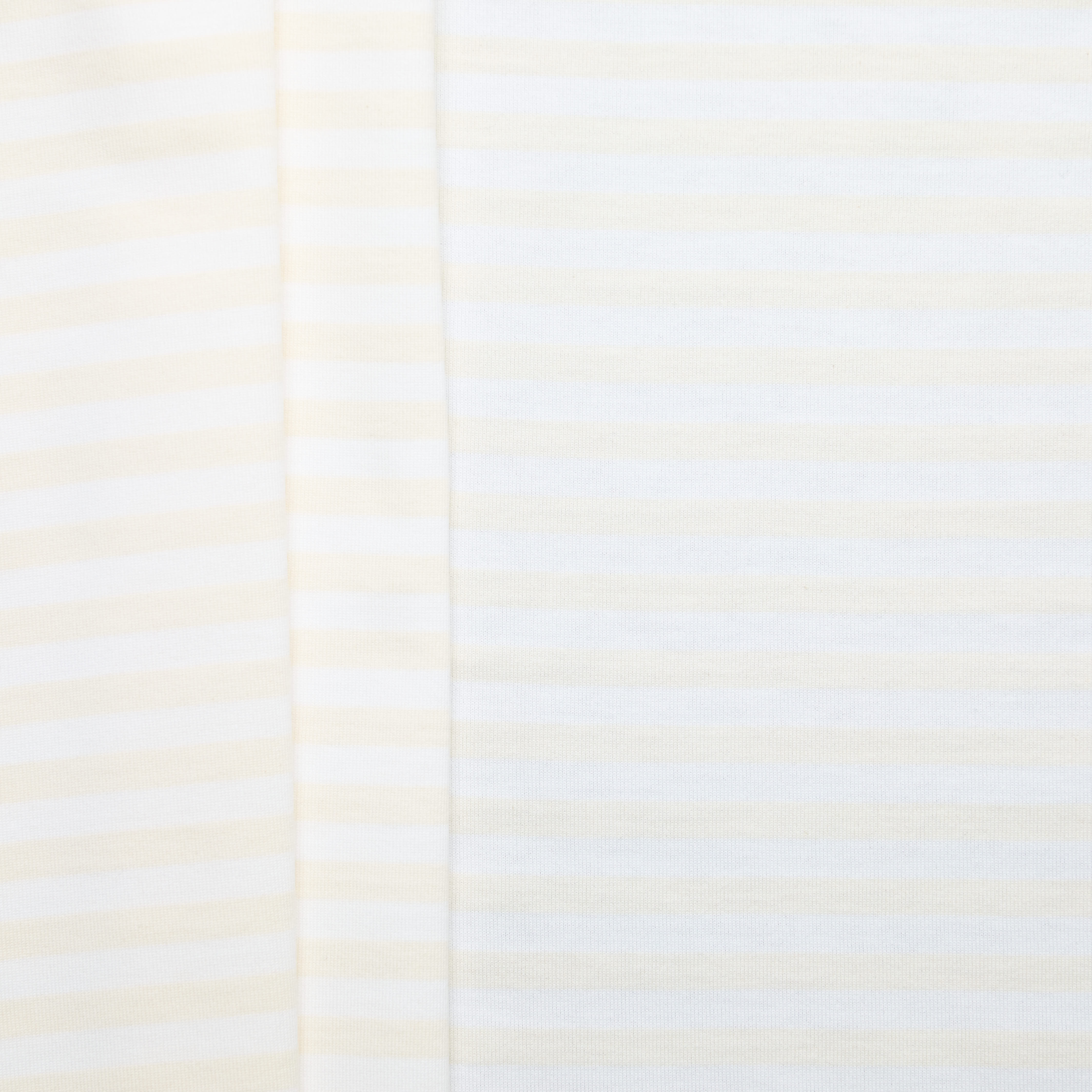 100% Cotton Heavy Stripe Jersey - White/ Natural