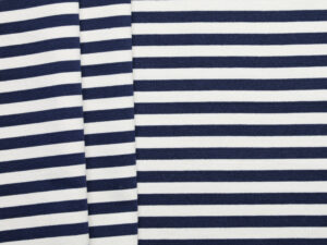 100% Cotton Heavy Stripe Jersey - Navy/ Natural
