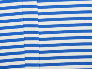 100% Cotton Heavy Stripe Jersey - Royal/ Natural
