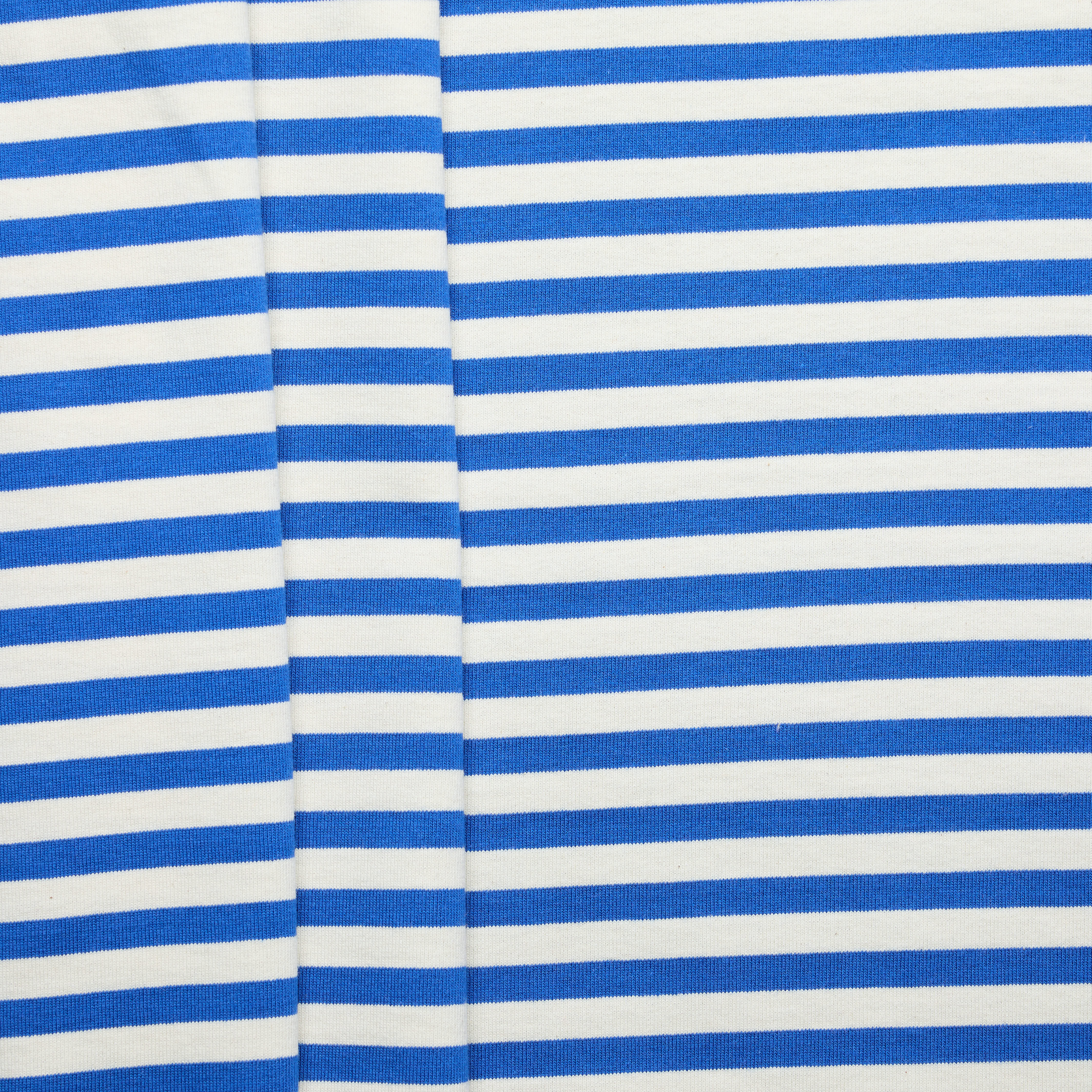 100% Cotton Heavy Stripe Jersey - Royal/ Natural