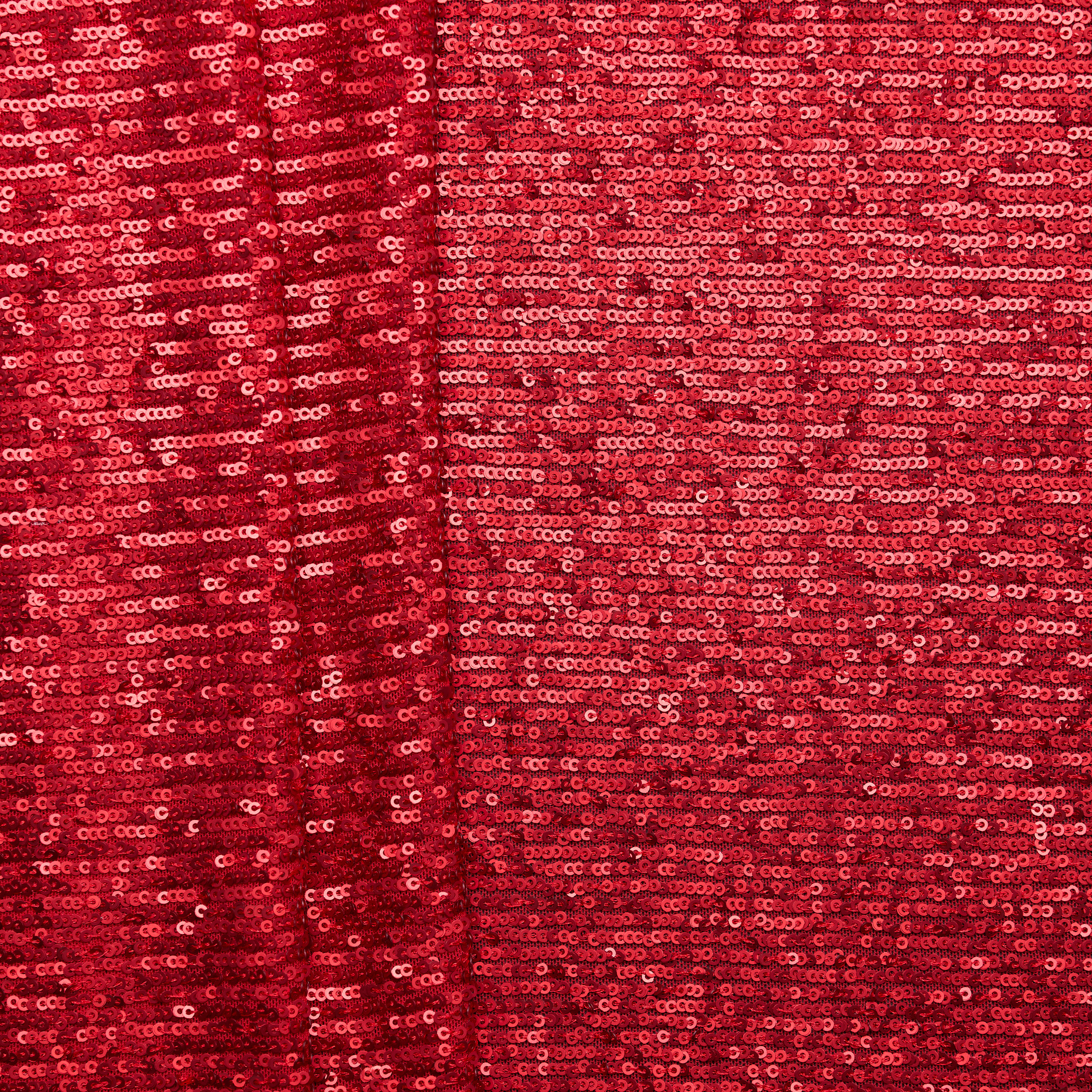 Stretch Mesh Sequin - Red